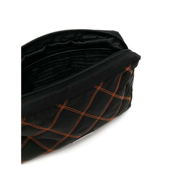 PRADA Nylon Black and Orange Pouch - Picture 4 of 6
